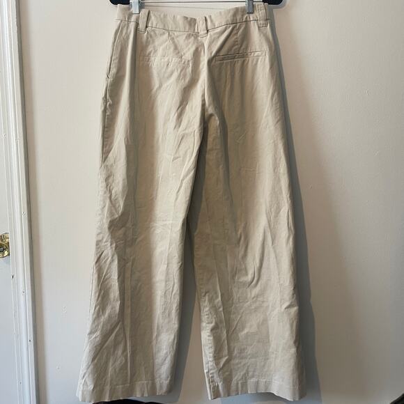 Abercrombie & Fitch Tailored Wide Leg Pleated Khaki Trousers Sz 10 Workwear - Picture 6 of 8